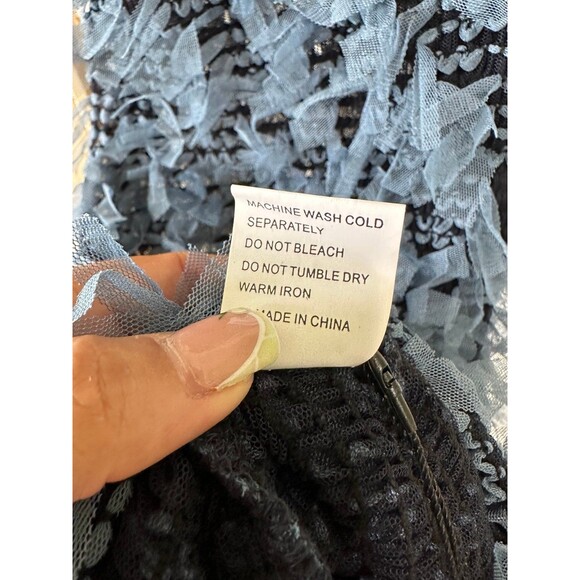 NWT Micas Mesh Weave Tassel Fringe High Neck Statement Bodycon Mini Dress M - Picture 6 of 6